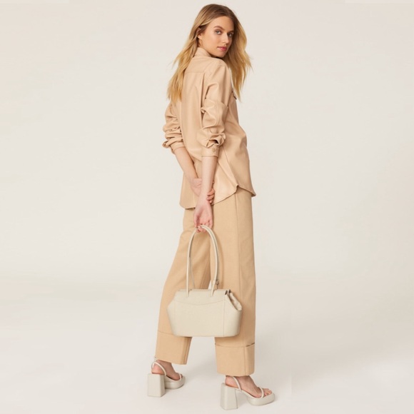 Gu_De Capri Leather Shoulder Tote in Powder with Top Handle MSRP: $475 - Picture 2 of 11